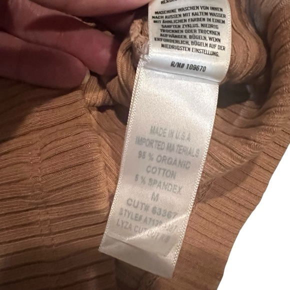 AGOLDE Lyza Ribbed Stretch Cut Out Top in Tan Medium Excellent Condition - Picture 7 of 7
